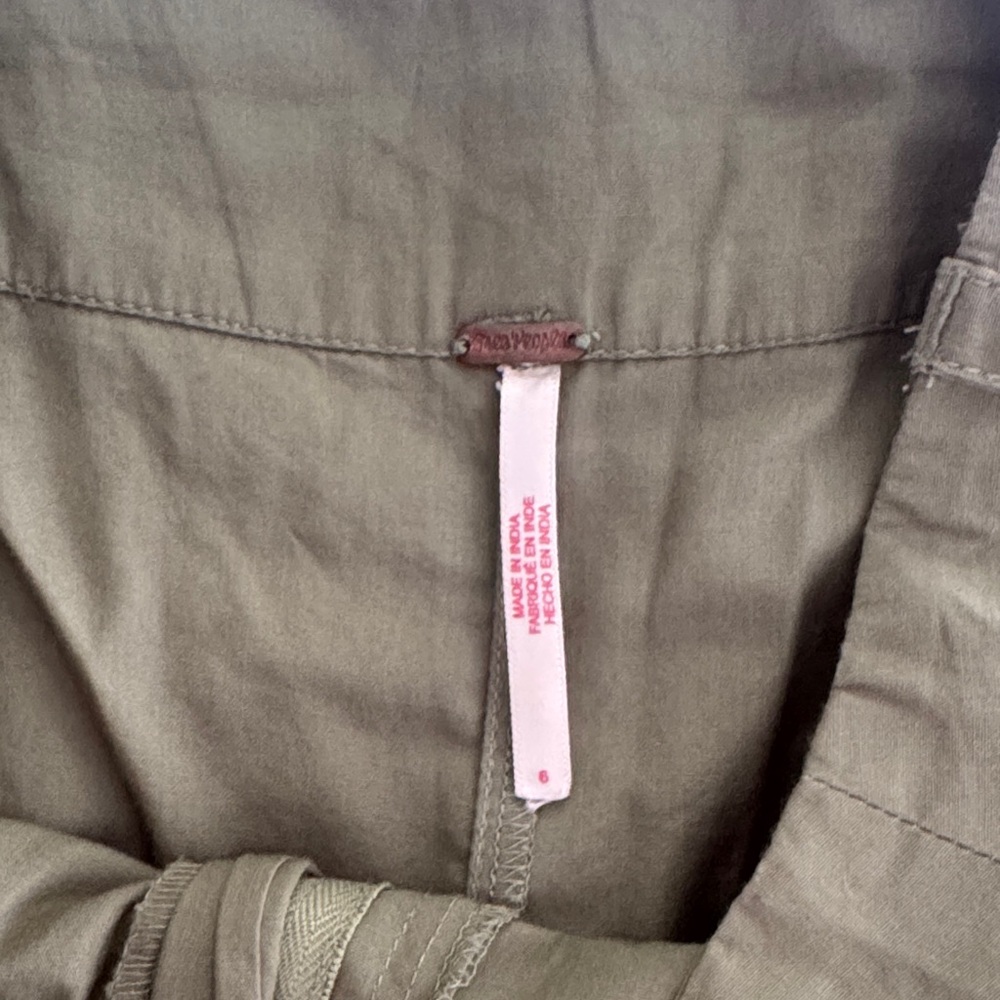Free People Olive Wide Leg Pants - Picture 2 of 3